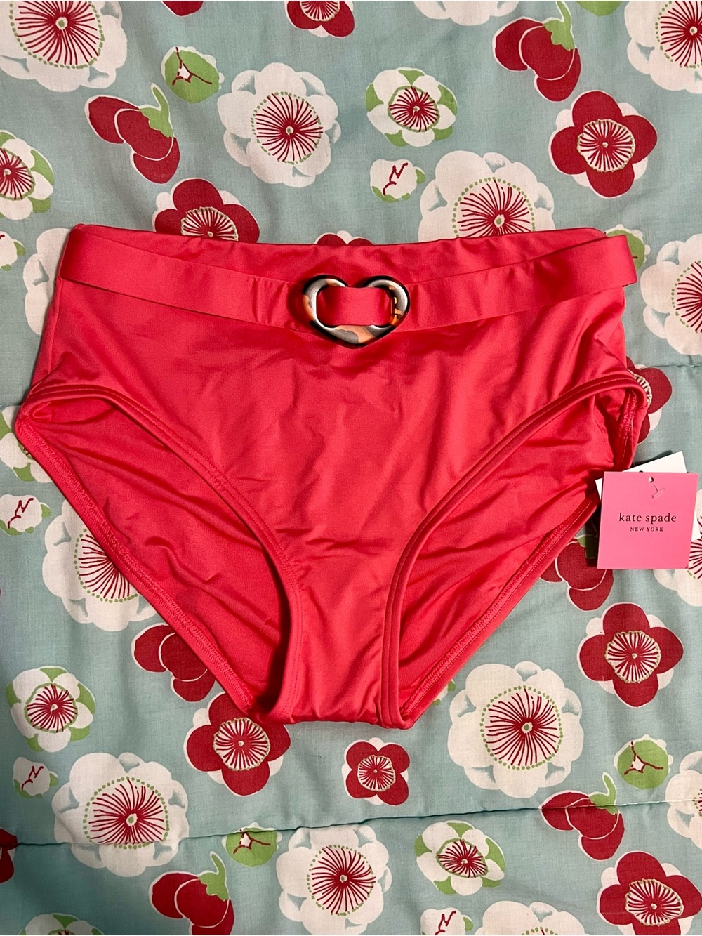 kate spade Coral High-Rise Belted Bikini bottom size XS